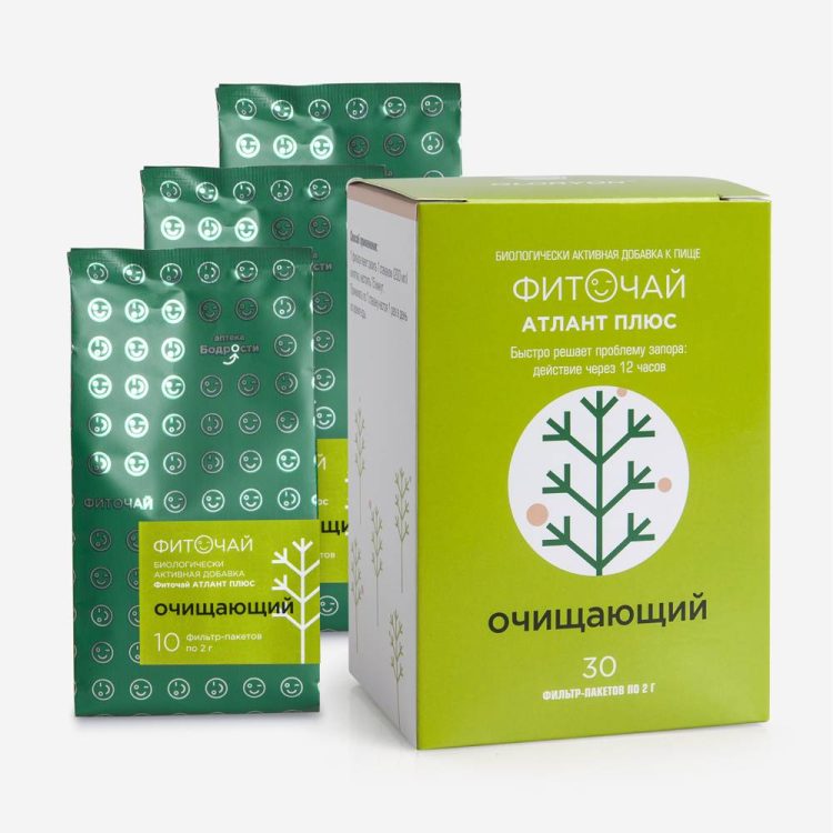 Очищающий фиточай Атлант плюс — упаковка 30 фильтр-пакетов