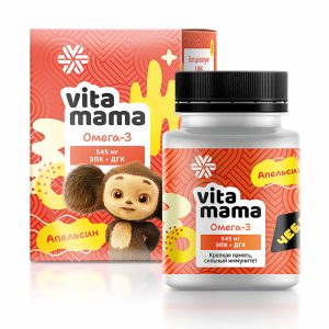 Омега-3 (апельсин) VITAMAMA — мягкие капсулы для детей