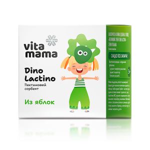 Пектиновый сорбент Dino Lactino — яблочный пектин и ГАО для детей с 3 лет