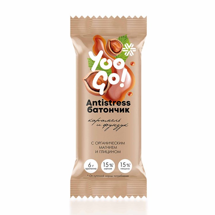 Antistress-батончик с магнием, карамелью и фундуком — спокойный перекус