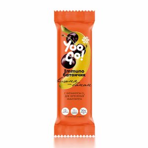 Immuno-батончик Yoo Go с вишней и бананом — белковый перекус с витамином D2