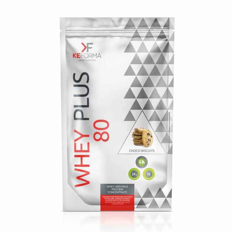 Протеиновый коктейль WHEY PLUS 80 Печенье с шоколадом, 480 г