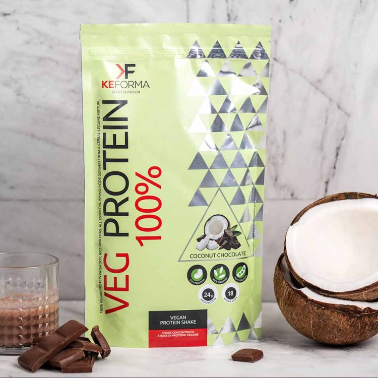 Веганский протеин Keforma Vegan Шоколад и кокос, банка 480 г